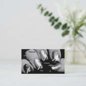 黒い及び白Iのネイルアーチストのネイル 名刺 (スタンド正面)