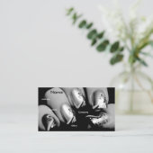 黒い及び白Iのネイルアーチストのネイル 名刺 (スタンド正面)