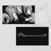 黒い及び白Iのネイルアーチストのネイル 名刺 (正面/裏面)