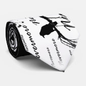 黒い及び白Nevermoreシルエットをあさり歩いて下さい ネクタイ (ロール)