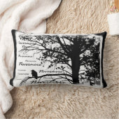 黒い及び白Nevermoreシルエットをあさり歩いて下さい ランバークッション (ブランケット)