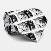 黒い及び白Nevermoreワタリガラスのシルエットを描いて下さい ネクタイ (ロール)