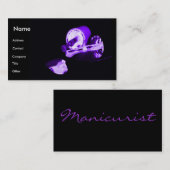 黒い及び紫色のネイルアーチスト 名刺 (正面/裏面)