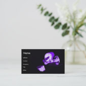 黒い及び紫色のネイルアーチスト 名刺 (スタンド正面)