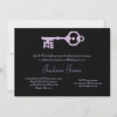 黒い及び紫色の第21誕生会の鍵の招待状 招待状 (裏面)