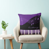 黒い及び紫色の音楽的なメロディーの装飾用クッション クッション (椅子)
