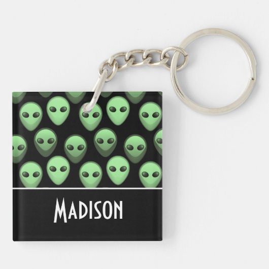 黒い及び緑のエイリアン キーホルダー (裏面)