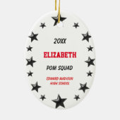 黒い及び赤のPomのブロンドの分隊 セラミックオーナメント (裏面)