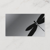 黒い及び銀製のトンボの名刺のデザイン 名刺 (裏面)