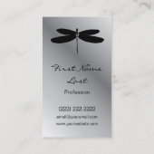 黒い及び銀製のトンボの名刺 名刺 (裏面)