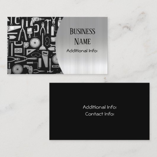 黒い及び銀製の研修会は名刺に用具を使います 名刺 (正面/裏面)