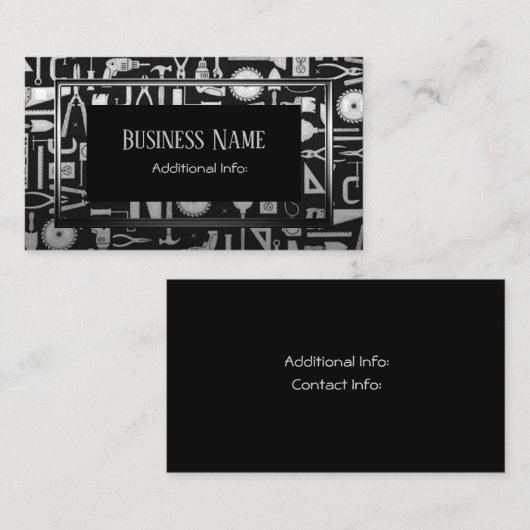 黒い及び銀製の研修会は名刺3に用具を使います 名刺 (正面/裏面)