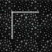 黒い及び銀製灰色モダンな雪片2 - ファブリック (タイル)