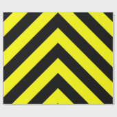 黒い及び黄線パターン ラッピングペーパー (フラット)