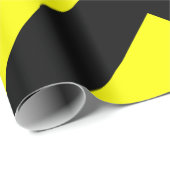 黒い及び黄線パターン ラッピングペーパー (ロールコーナー)