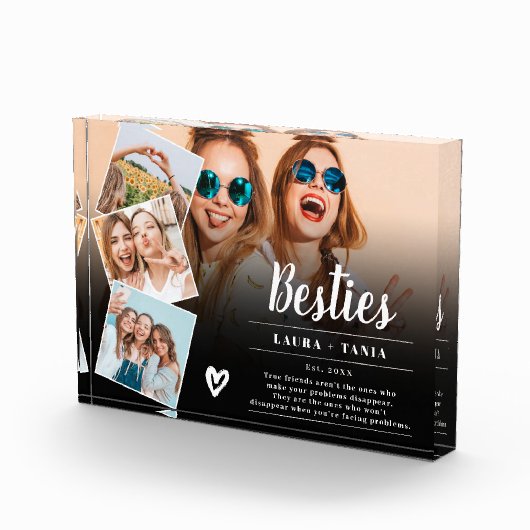 黒い友最高のだちスクリプト4枚の写真コラージグリッド フォトブロック (右)