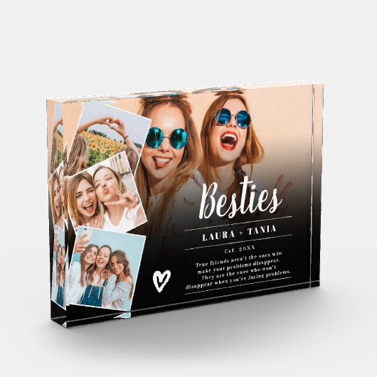 黒い友最高のだちスクリプト4枚の写真コラージグリッド フォトブロック (左)