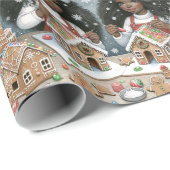 黒い双子ジンジャーパンの家ラッピング紙 ラッピングペーパー (ロールコーナー)