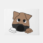 黒い口の野良犬をかいま見ること ドアマット (正面)