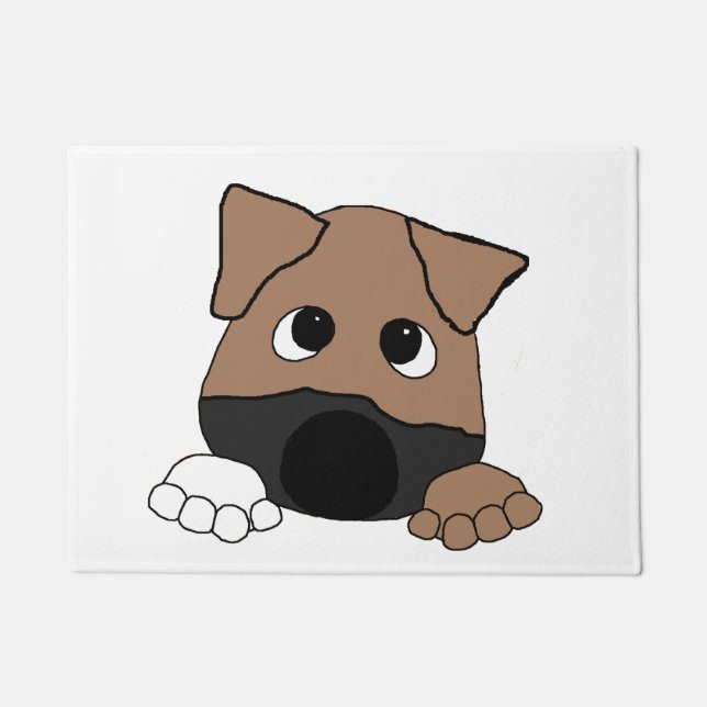 黒い口の野良犬をかいま見ること ドアマット (正面)