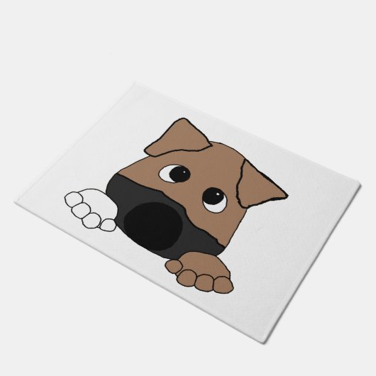 黒い口の野良犬をかいま見ること ドアマット (アングル)