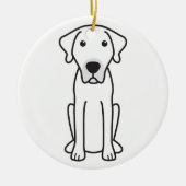 黒い口の野良犬犬の漫画 セラミックオーナメント (正面)