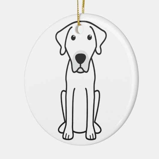 黒い口の野良犬犬の漫画 セラミックオーナメント (左)