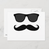 黒い口ひげとサングラスのユーモアの贈り物 ポストカード (正面/裏面)