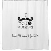 黒い口ひげユーモア シャワーカーテン (正面)