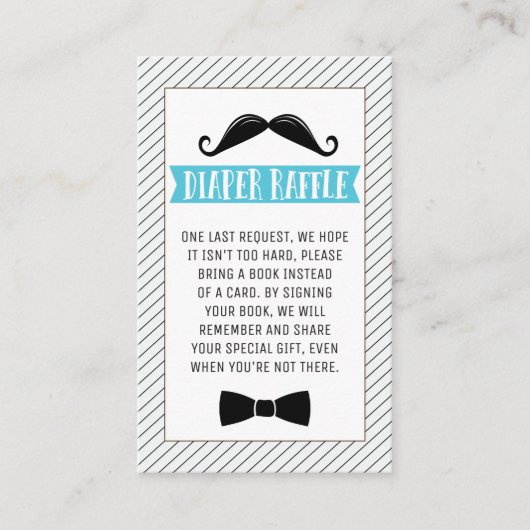 黒い口ひげ小さな男の本の要求の挿入 名刺 (正面)