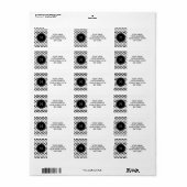 黒い口ひげ模様、あなたのモノグラム ラベル (フルシート)