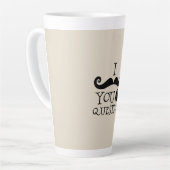 黒い口ひげ質問ユーモアお父さんの日 カフェラテマグ (左アングル)