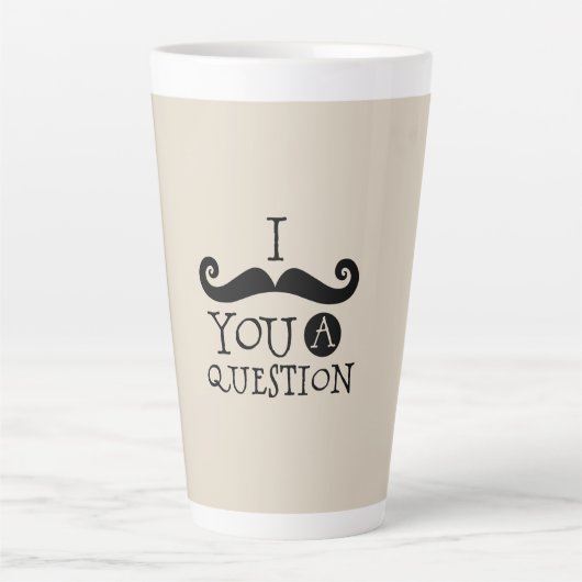 黒い口ひげ質問ユーモアお父さんの日 カフェラテマグ (正面)