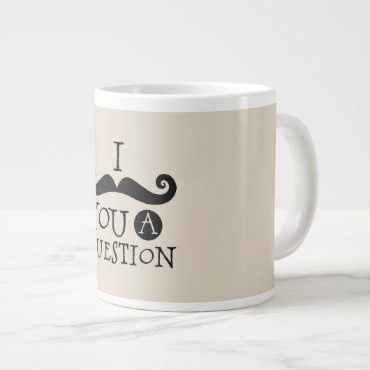 黒い口ひげ質問ユーモアお父さんの日 ジャンボコーヒーマグカップ (正面右)