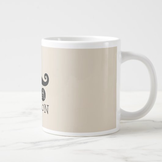 黒い口ひげ質問ユーモアお父さんの日 ジャンボコーヒーマグカップ (右)