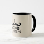 黒い口ひげ質問ユーモアお父さんの日 マグカップ (正面右)