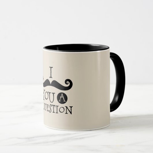 黒い口ひげ質問ユーモアお父さんの日 マグカップ (正面右)