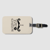 黒い口ひげ質問ユーモアお父さんの日 ラゲッジタグ (正面横)