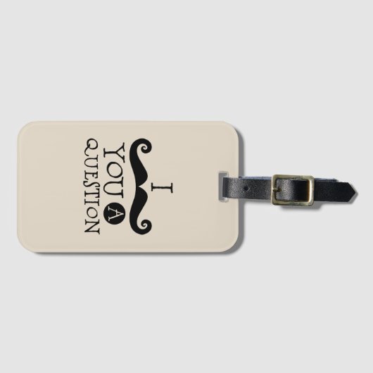 黒い口ひげ質問ユーモアお父さんの日 ラゲッジタグ (正面横)