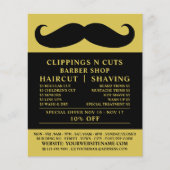 黒い口ひげ、男の理容師広告ズフライヤ チラシ (正面)