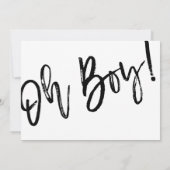 黒い口ひミニマルげ、男の子のベビーシャワー 招待状 (裏面)