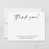 黒い台本裏付きの悔やみや弔慰葬儀ありがとう サンキューカード (正面)