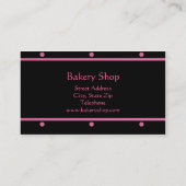 黒い名刺のピンクのカップケーキ 名刺 (裏面)