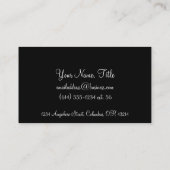 黒い名刺の白い花柄 名刺 (裏面)