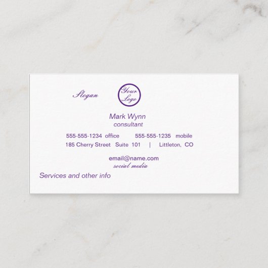 黒い名刺の紫煙 名刺 (裏面)