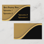 黒い名刺の金ゴールドの波 名刺 (正面/裏面)