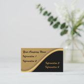 黒い名刺の金ゴールドの波 名刺 (スタンド正面)