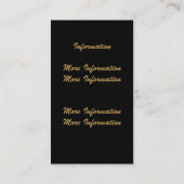 黒い名刺の金ゴールドの波 名刺 (裏面)