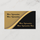 黒い名刺の金ゴールドの波 名刺 (裏面)