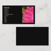 黒い名刺のGerbenaのピンクの花びら 名刺 (正面/裏面)